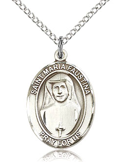 St Maria Faustina Sterling Silver Medal