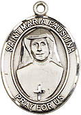 St Maria Faustina Sterling Silver Medal