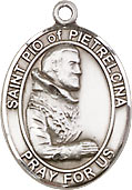 St Padre Pio Sterling Silver Medal