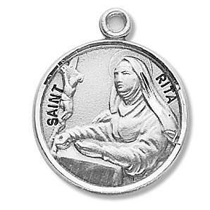 St Rita Sterling Silver Medal