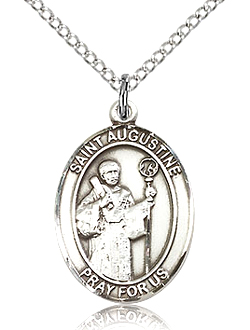 St Augustine Sterling Silver Medal