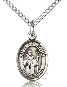 St Augustine Small Sterling Silver Medal