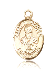 St Alexander Small 14KT Gold Medal