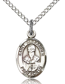St Alexander Small Sterling Silver Medal