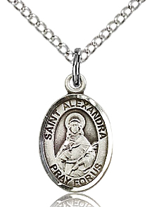 St Alexandra Small Sterling Silver Medal