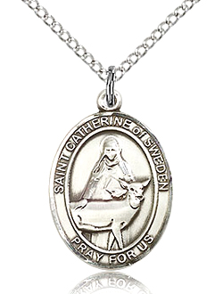 St Catherine of Sweden Sterling Silver Medal