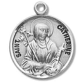 St Catherine Sterling Silver Medal