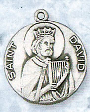 St David Pewter Medal with Chain