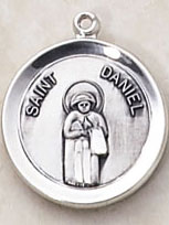 Sterling Silver Round St Daniel Medal