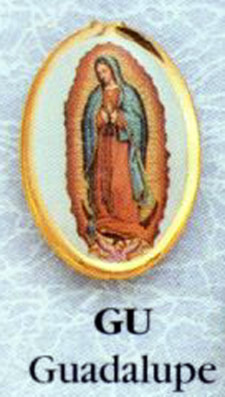 Guadalupe Gold Rim Lapel Pin