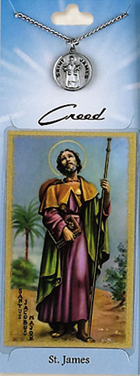 St James Prayer Card with Pewter Medal