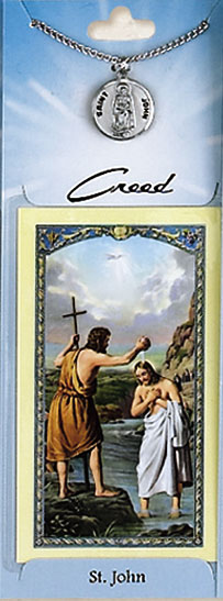 St John Prayer Card with Pewter Medal