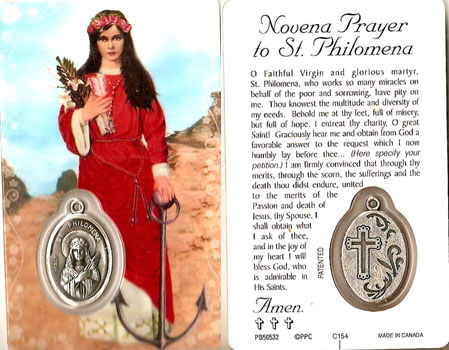 St Philomena Novena Laminated Card