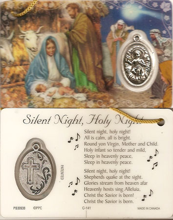 Silent Night Laminated Prayer Card
