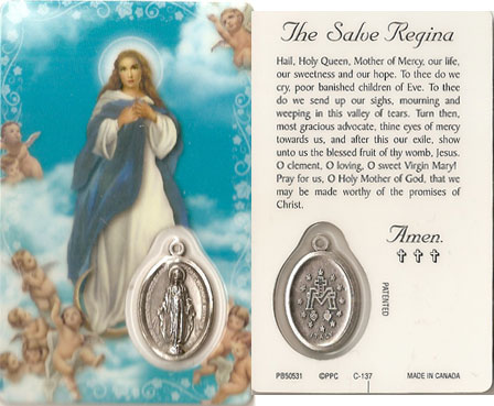 The Salve Regina Laminated Prayer Card