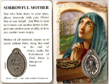 Sorrowful Mother Prayer Card