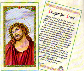 Prayer for Peace Laminated Prayer Card