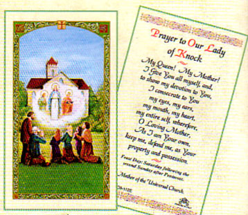 Our Lady of Knock Laminated Prayer Card