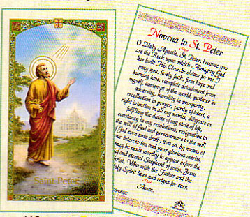 Saint Peter Novena Laminated Prayer Card