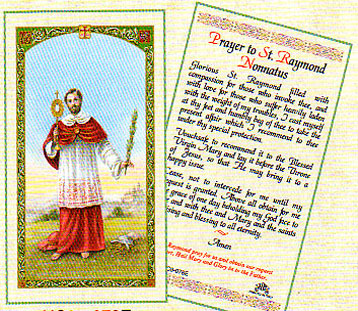 Saint Raymond Laminated Prayer Card