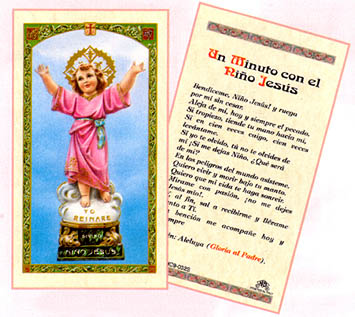 Un Minuto con el Nino Jesus Laminated Prayer Card