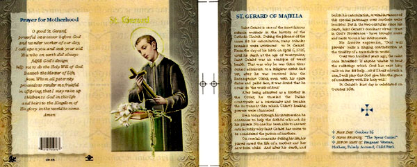 St. Gerard Biography Prayer Card