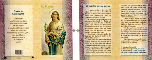 St. Agnes Biography Prayer Card