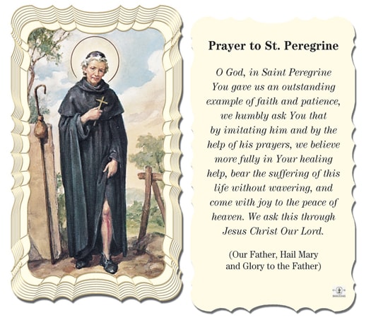 St Peregrine Linen Prayer Card