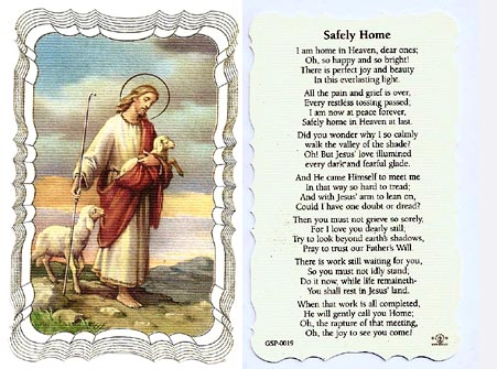 Safely Home Linen Prayer Card