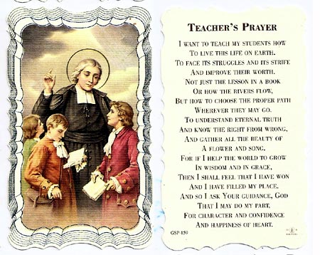 Teacher&#39;s Prayer Linen Card