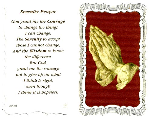 Serenity Linen Prayer Card