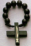 Wood Bead Rosary Rings - Black