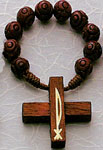 Coco Wood Bead Rosary Rings - Natural