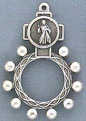 Divine Mercy Rosary Ring - Metal