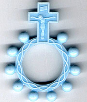 Blue Plastic Rosary Ring