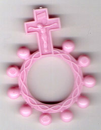 Pink Plastic Rosary Ring