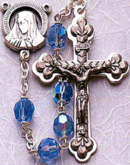 Tin Cut Crystal Rosary - Blue