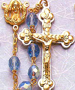 Women&#39;s Crystal Gift Rosary, Light Blue