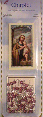 St Joseph Chaplet with Prayer Card