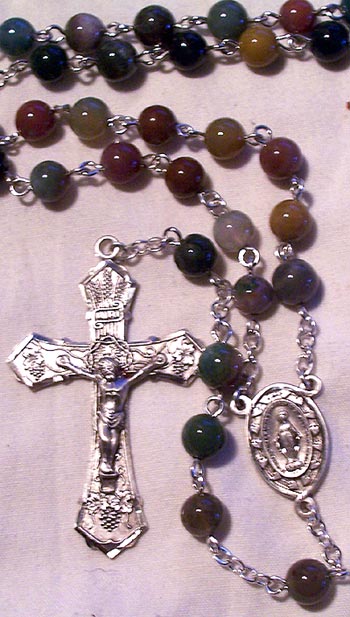 India Agate Bead Rosary
