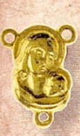 Madonna &amp; Child Gold Rosary Center