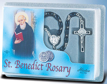 St Benedict Black Wood Rosary