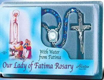 Our Lady of Fatima Blue Crystal Rosary