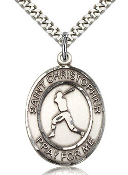 Sterling Silver Boys Baseball Sports Medal