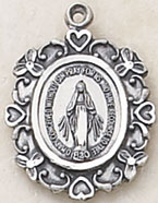 .75 Inch Round Intricate Blessed Virgin Medal