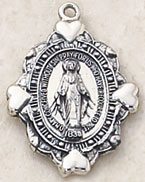 .75 Inch Miraculous Medal with Hearts