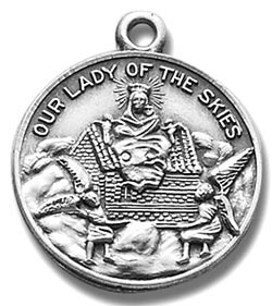 Our Lady of the Skies Sterling Silver Medal