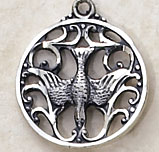 Sterling Silver Ornate Holy Spirit Medal on chain
