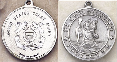 Round Coast Guard and St. Christopher Medal
