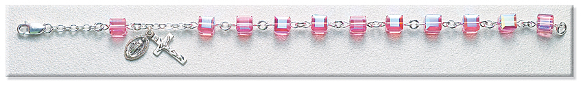 Sterling Silver Crystal Bracelet Rose